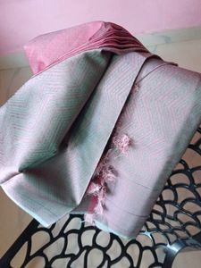 Mauve Multi Colour Saree With Blouse Piece