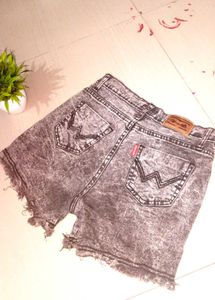 Grey Denim Shorts