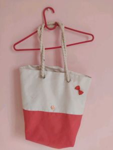 Cute Two-Tone Tote Bag