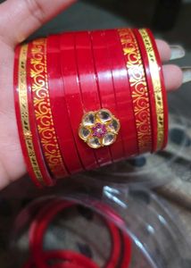 Red &amp; Gold Bridal Chura Bangles