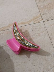 Pink Rhinestone Hair Claw Clip