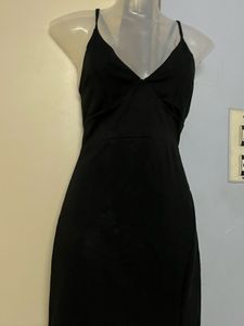 Sleek Black Corset One Piece Dress