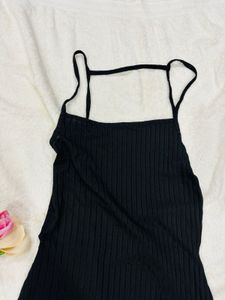 Black Ribbed Jumpsuit
