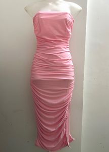 Pink Bodycon Slit Dress