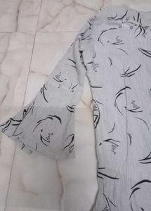Abstract Print Long Sleeve Tunic