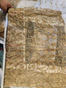 Beautiful Golden Dupatta With Embroidery Work