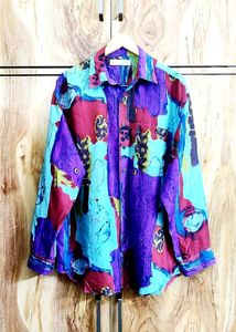 Abstract Print Button-Up Shirt size-44