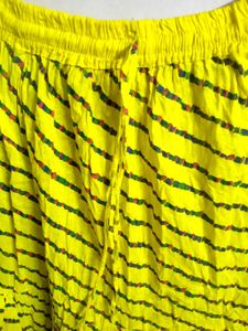 Yellow Striped Ethnic Skirt