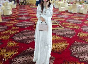 White Satin Pakistani Gown 1pc