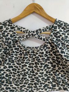 Faballey Women White Printed Crop Top