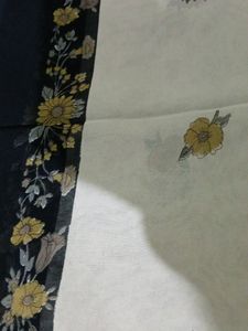 Black Floral Print Salwar Suit Dupatta