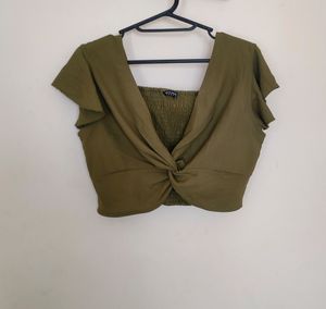 Olive Crop Top