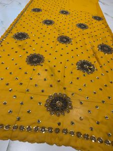 Georgette Saree With Heavy Handwork
