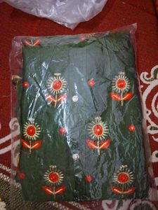 Green Embroidered Kurta Set