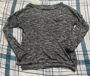 Gray Long Sleeve Top