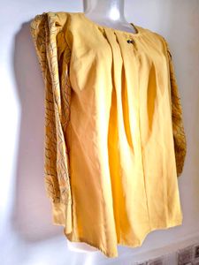 Used Yellow Pleated Top