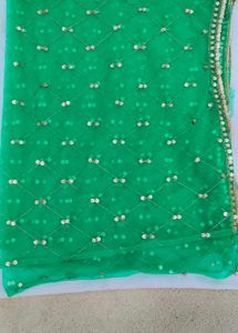 Green Net Dupatta lehenga