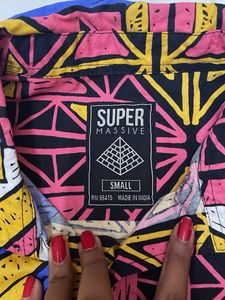 Vibrant Geometric Print Shirt- Unisex