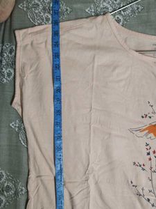 Peach Crane Print Top(XXXL)