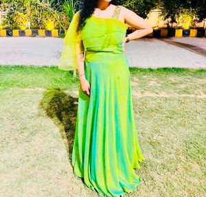 Green One-Shoulder Maxi Dress