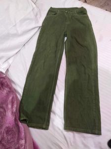 Green Wide Leg Jeans