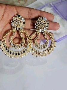 Light Goldden Tone Mirror Earring