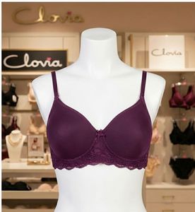 Clovia Purple Lace Trim Bra