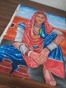 Rajasthani Woman Oil Painting 🎨