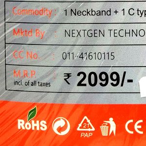 NEXTGEN BLUETOOTH NECKBAND NEW SEEL PACK