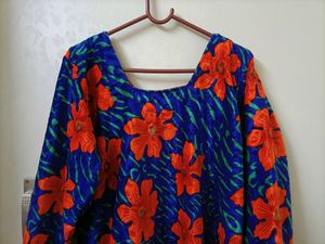 Velvet Flower Printed Kurta