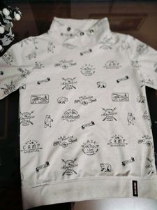 White Woolen T Shirt For 8-10 Year Old Boy