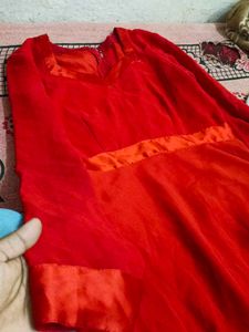 Plain Red Colour Dress