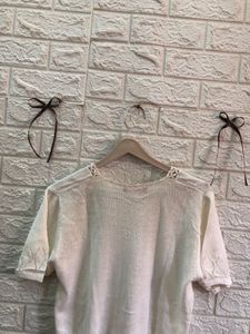 Elegant MAX Cream Knit Top🌷🥀