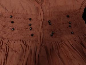 Shirred Top with Pearl Design