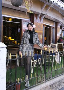 Black Tweed Jacket And Skirt Set