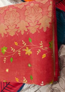Rust Colour Saree With Blouse