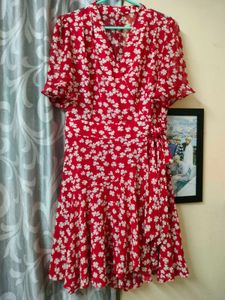 Red floral dress