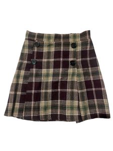 Woollen Mini Checkered Skirt