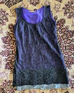 Black Net Long Top