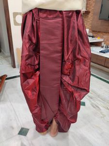 Men Sherwani Dhoti Stitched Set -Offwhite &amp; Maroon