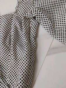 Polka Dot Puff Sleeve Top