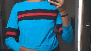 Women Blue Crop Top