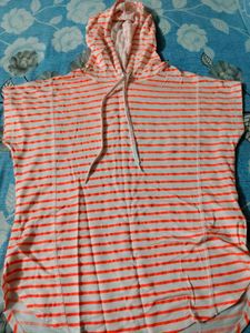 Striped Short Sleeve Hoodie