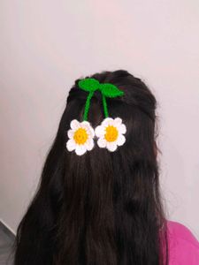 Crochet Daisy Hair Tie 🌼