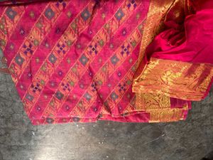 Pink & Gold Saree