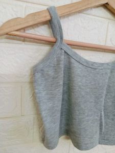 Gray Cropped Tank Top