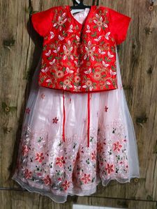 Red Floral Lehenga Choli Set