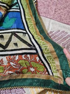 Digital Print Green Saree