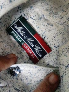 Patterned White Men's Shirt