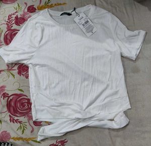 White Twist Front T-Shirt